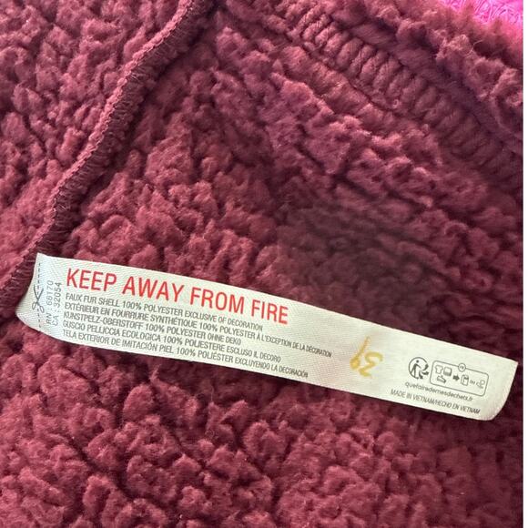 FP Movement by Free People Mountain High Half Zip Fleece Maroon Pink Large NWT - Picture 9 of 9